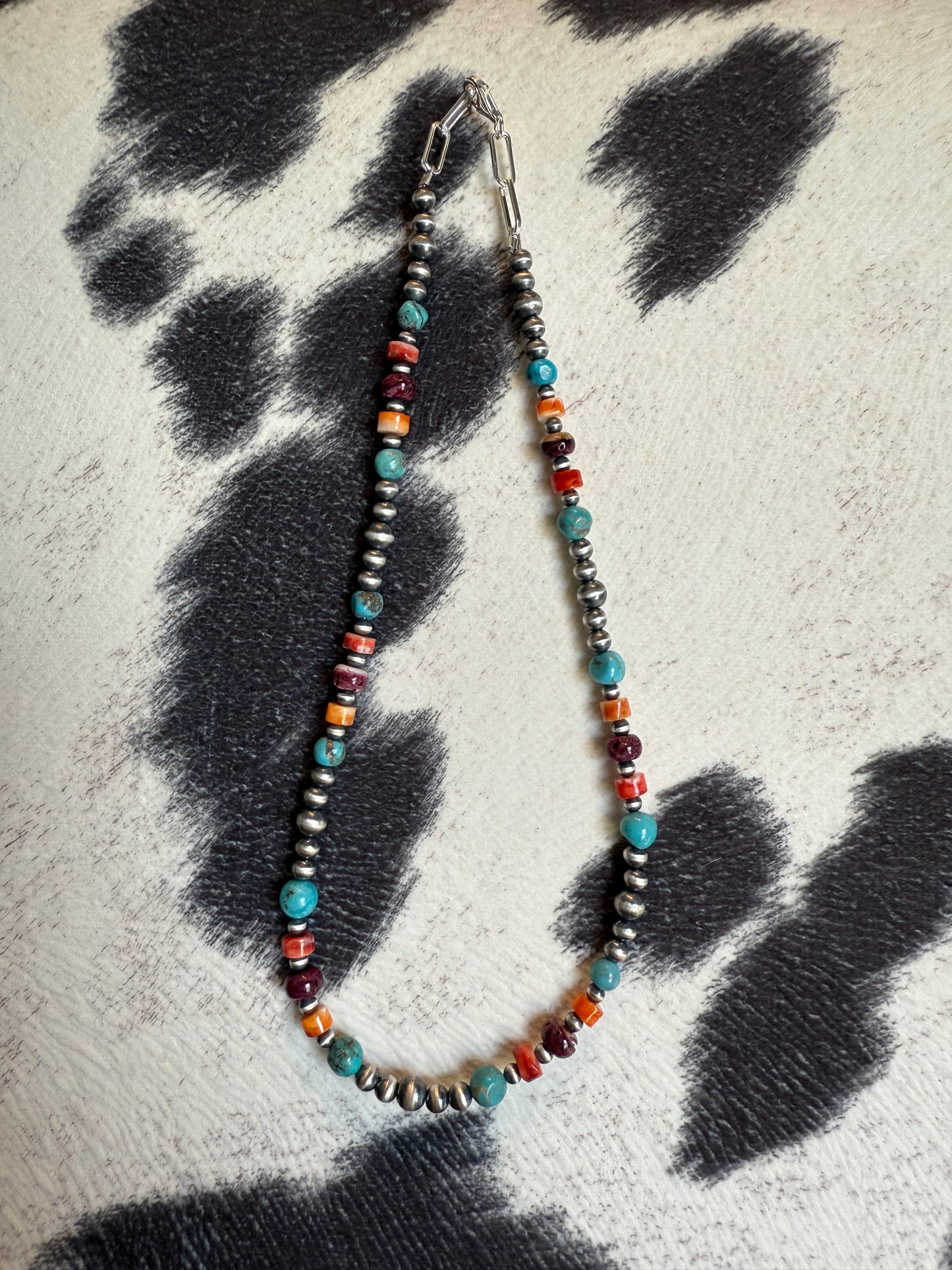 Sterling Silver Pearl Confetti Multi-Stone Necklace