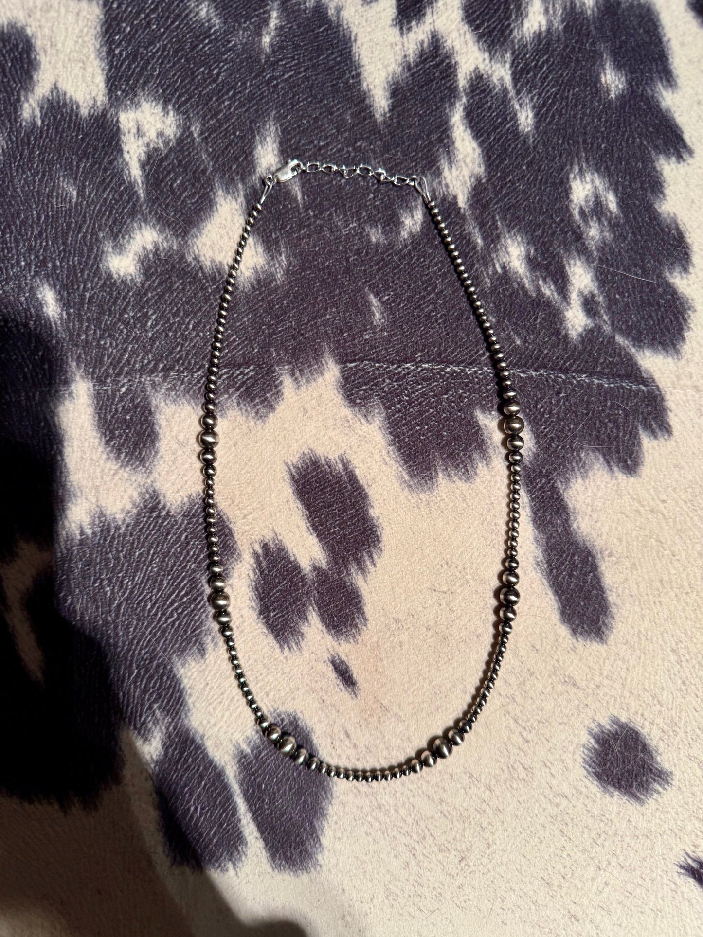 Hand-Strung Sterling Silver Authentic Navajo Pearls (message to order)