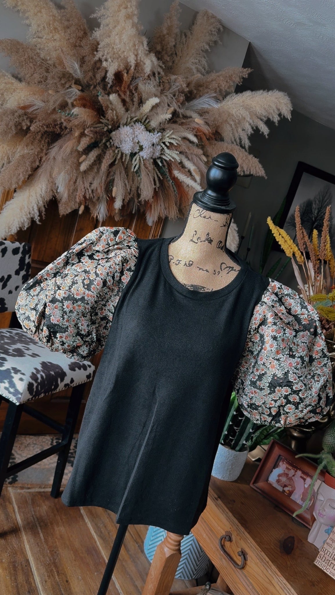 Floral Puff Sleeve Top