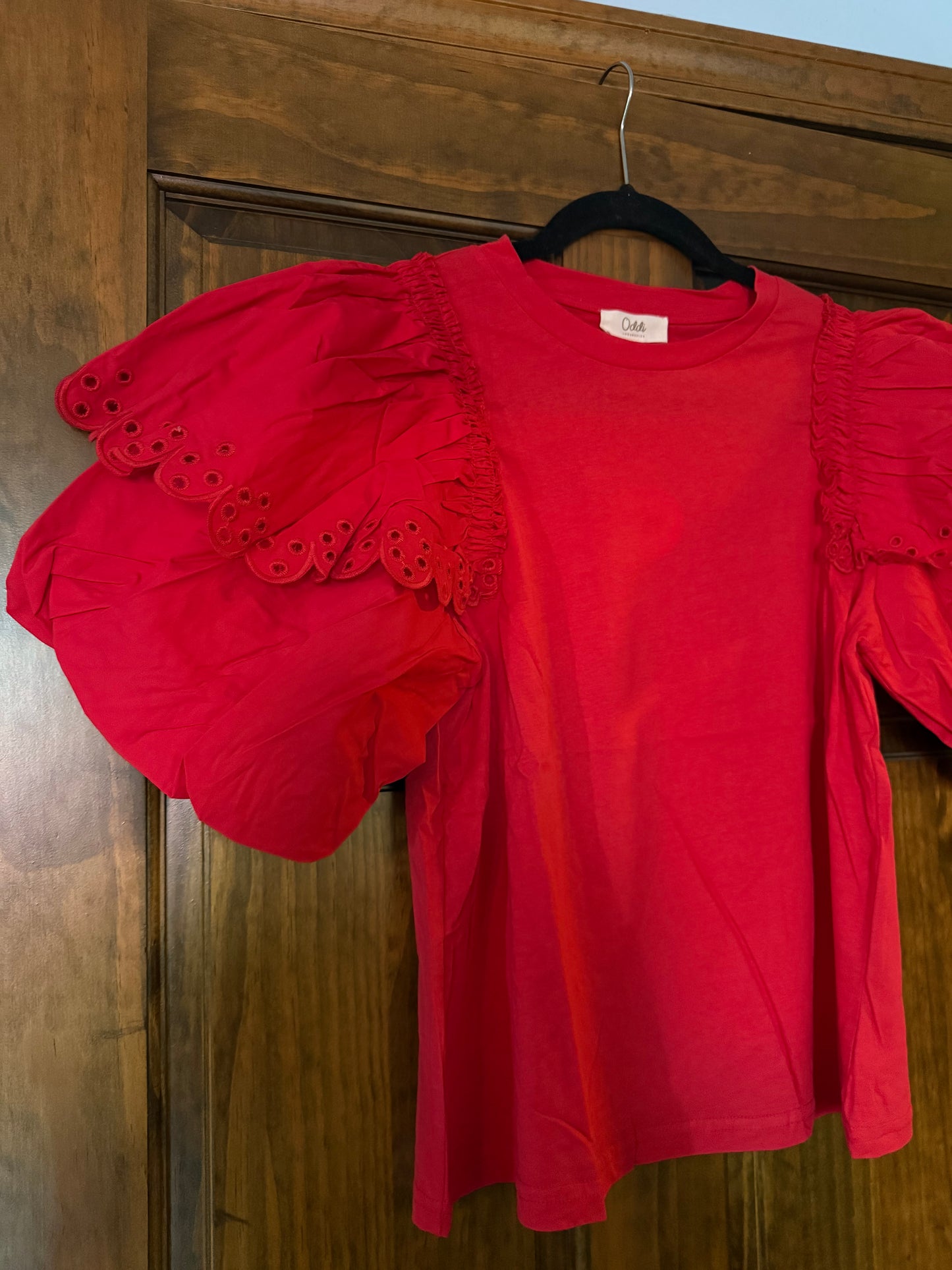 Crew Neck Puff Sleeve Top