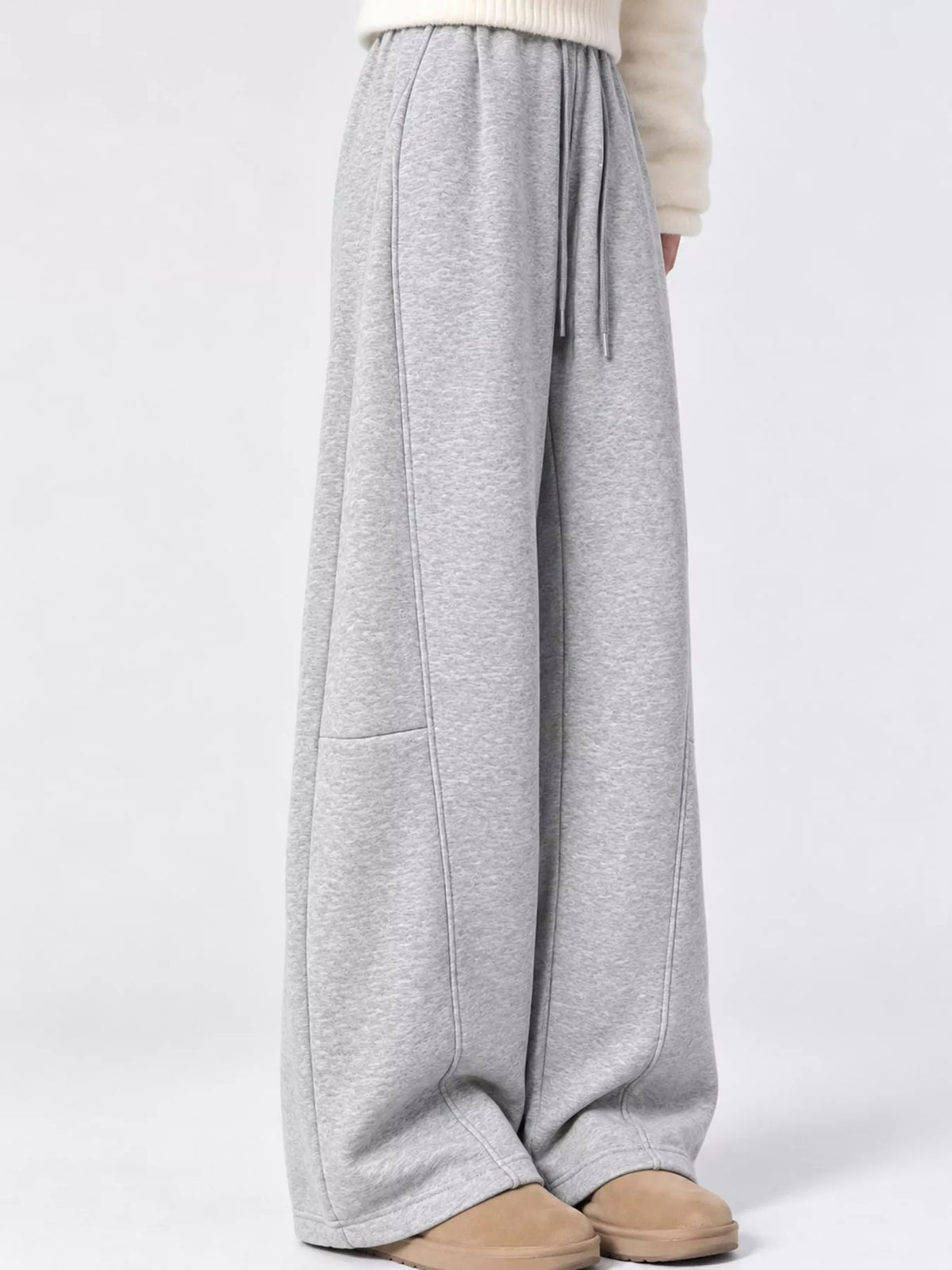Full Size Wide-Leg Casual Sweatpants with Drawstring Plus Size