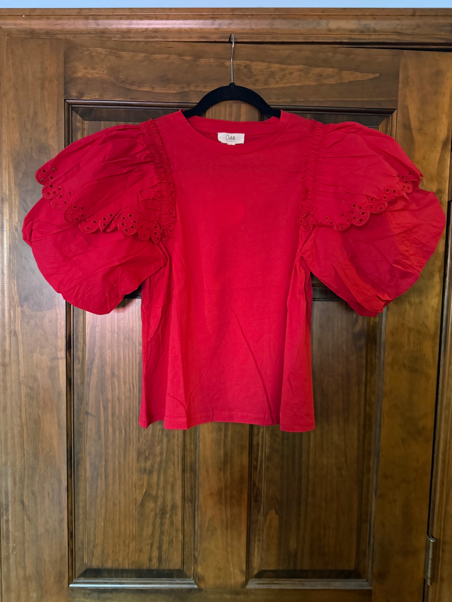 Crew Neck Puff Sleeve Top