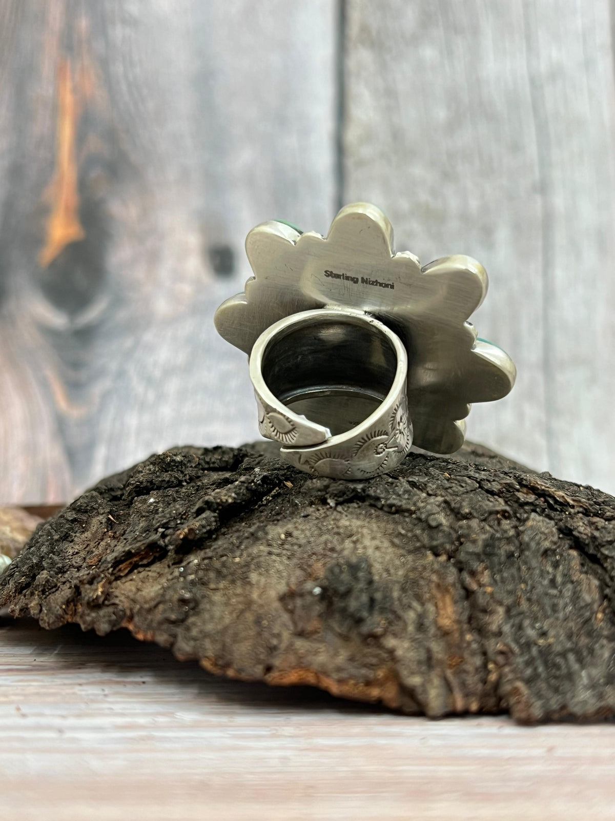 Handmade Sterling Silver Kingman Turquoise Adjustable Ring