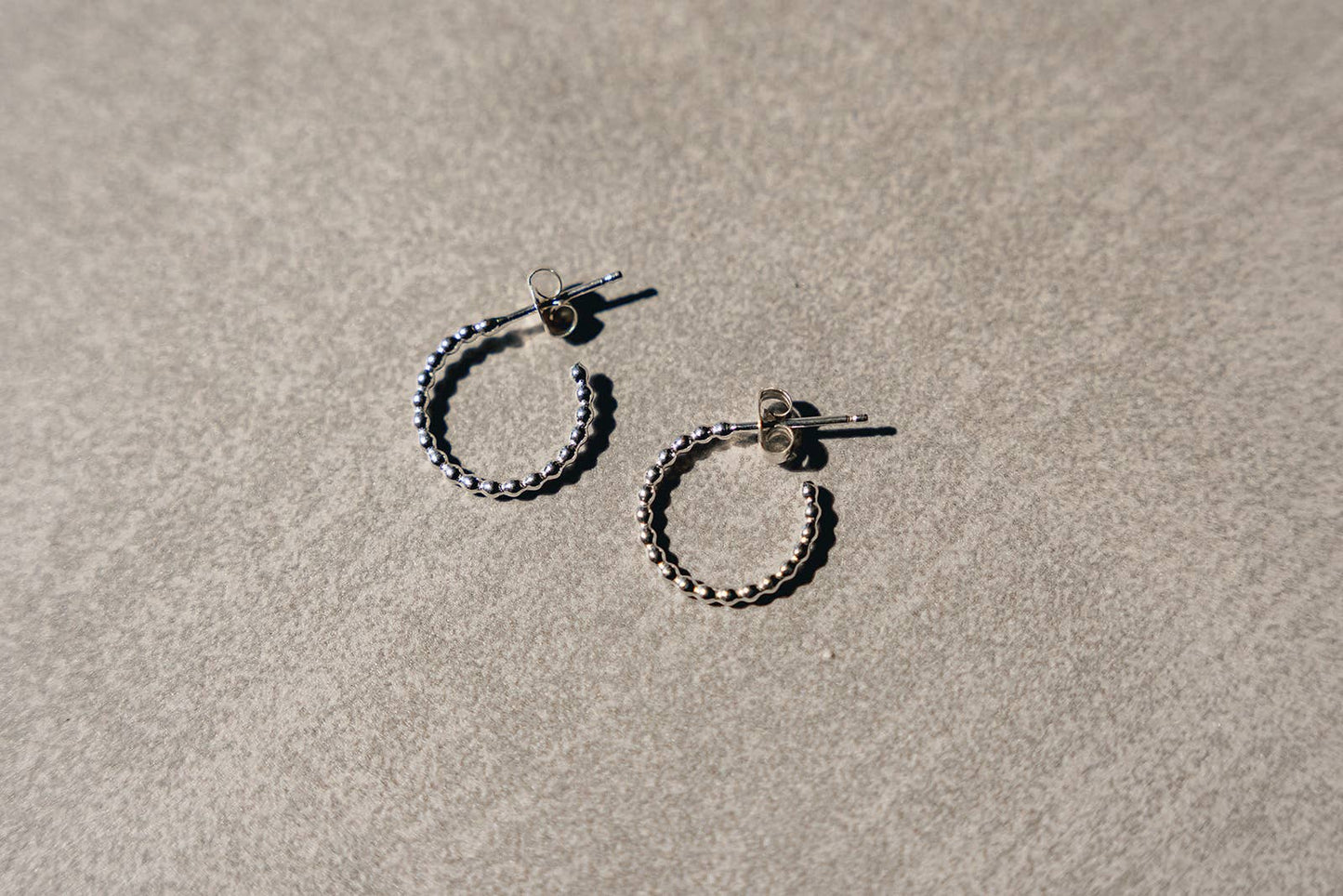 Beaded Stud Hoops