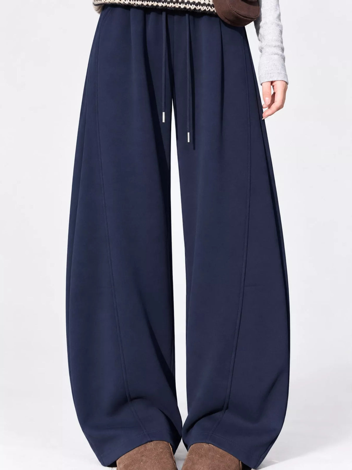 Full Size Wide-Leg Casual Sweatpants with Drawstring Plus Size
