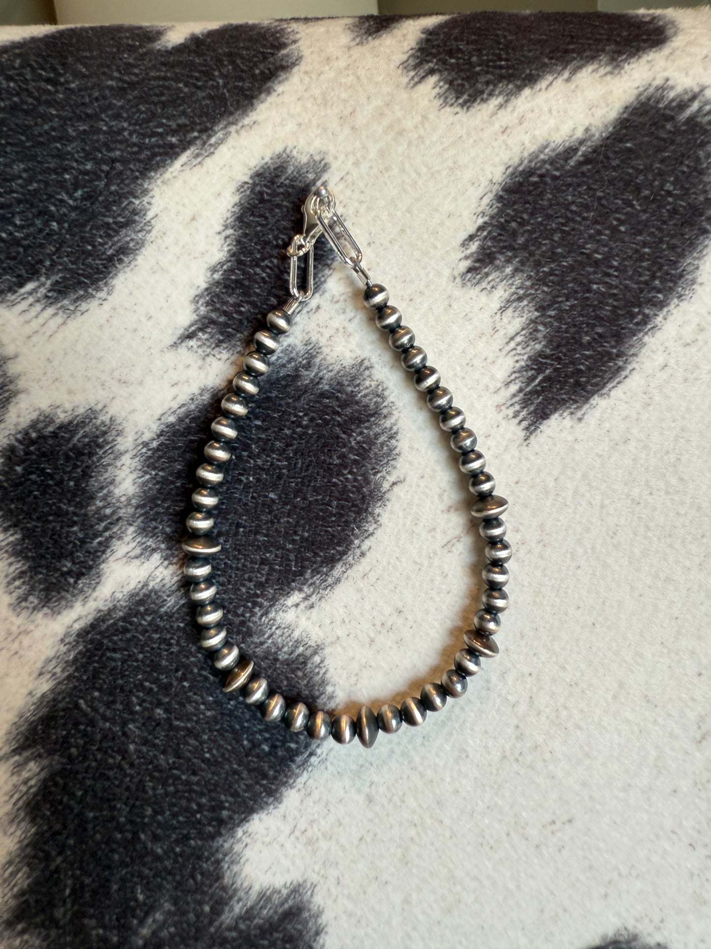 Sterling Saucer Pearl Mix Bracelet