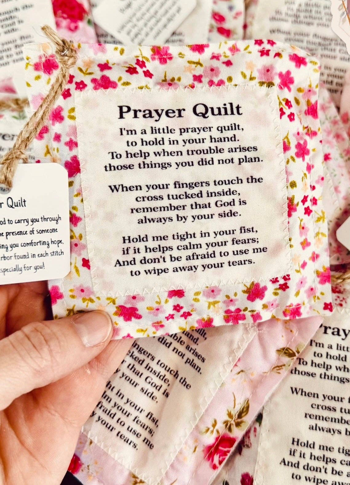 Floral Pink Pocket Prayer Quilt