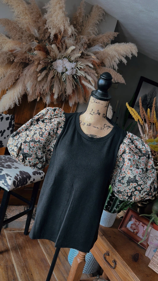 Floral Puff Sleeve Top