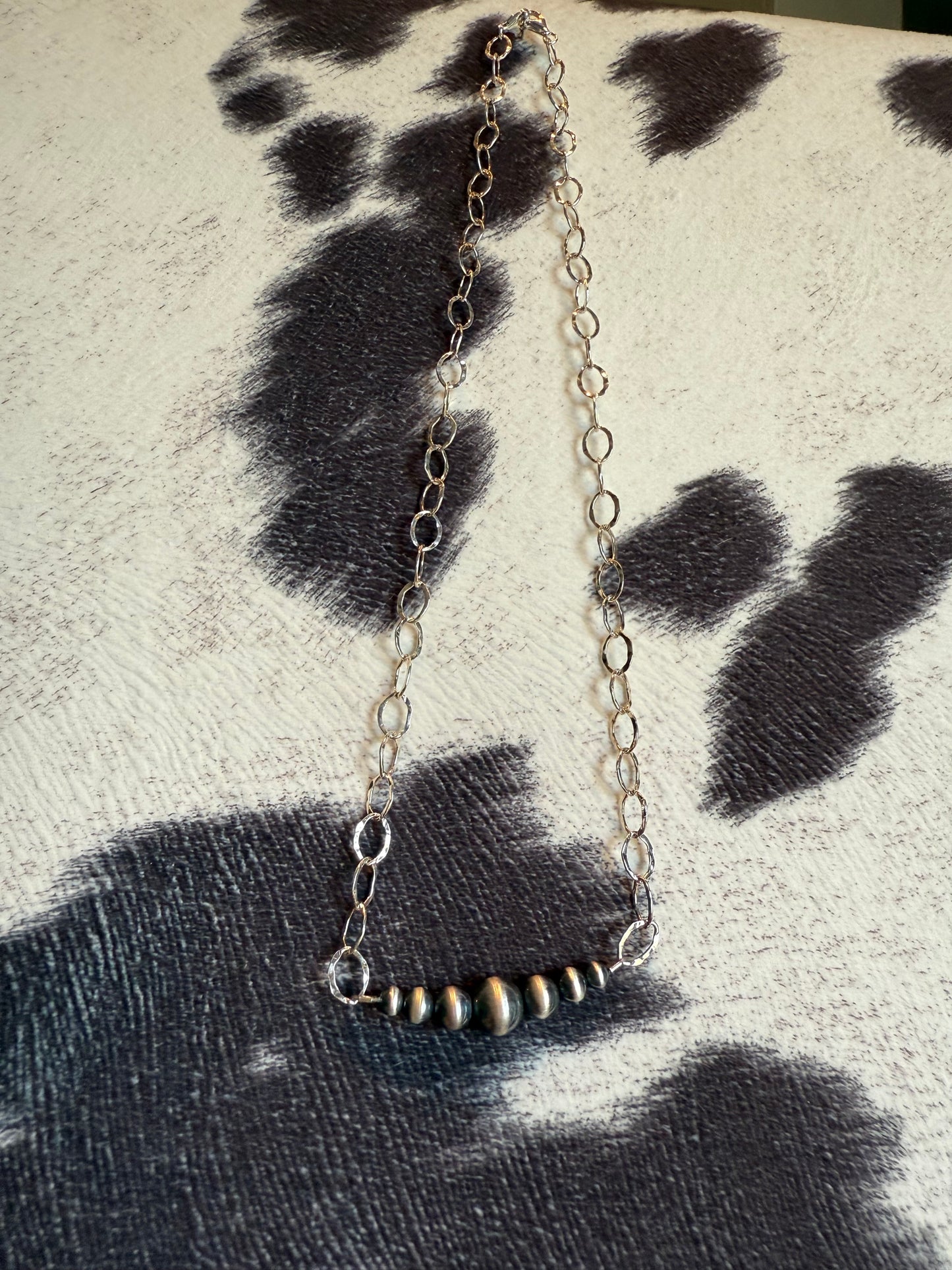 Sterling Pearl Graduated Chain Necklace