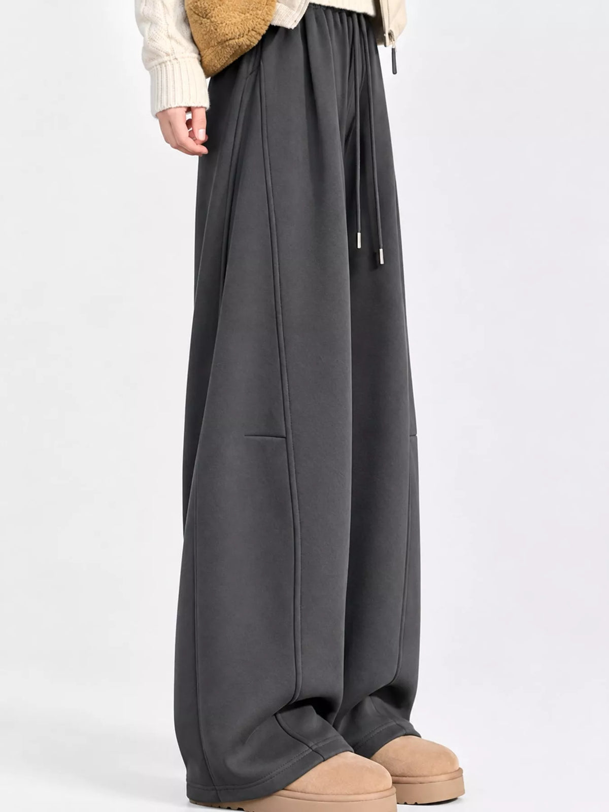 Full Size Wide-Leg Casual Sweatpants with Drawstring Plus Size