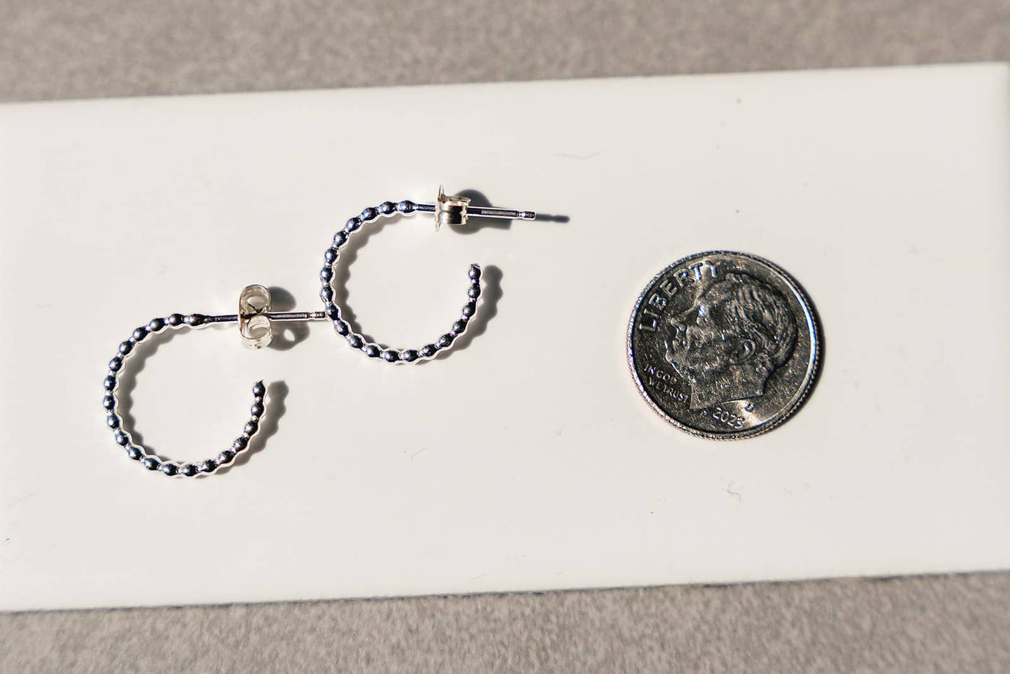 Beaded Stud Hoops