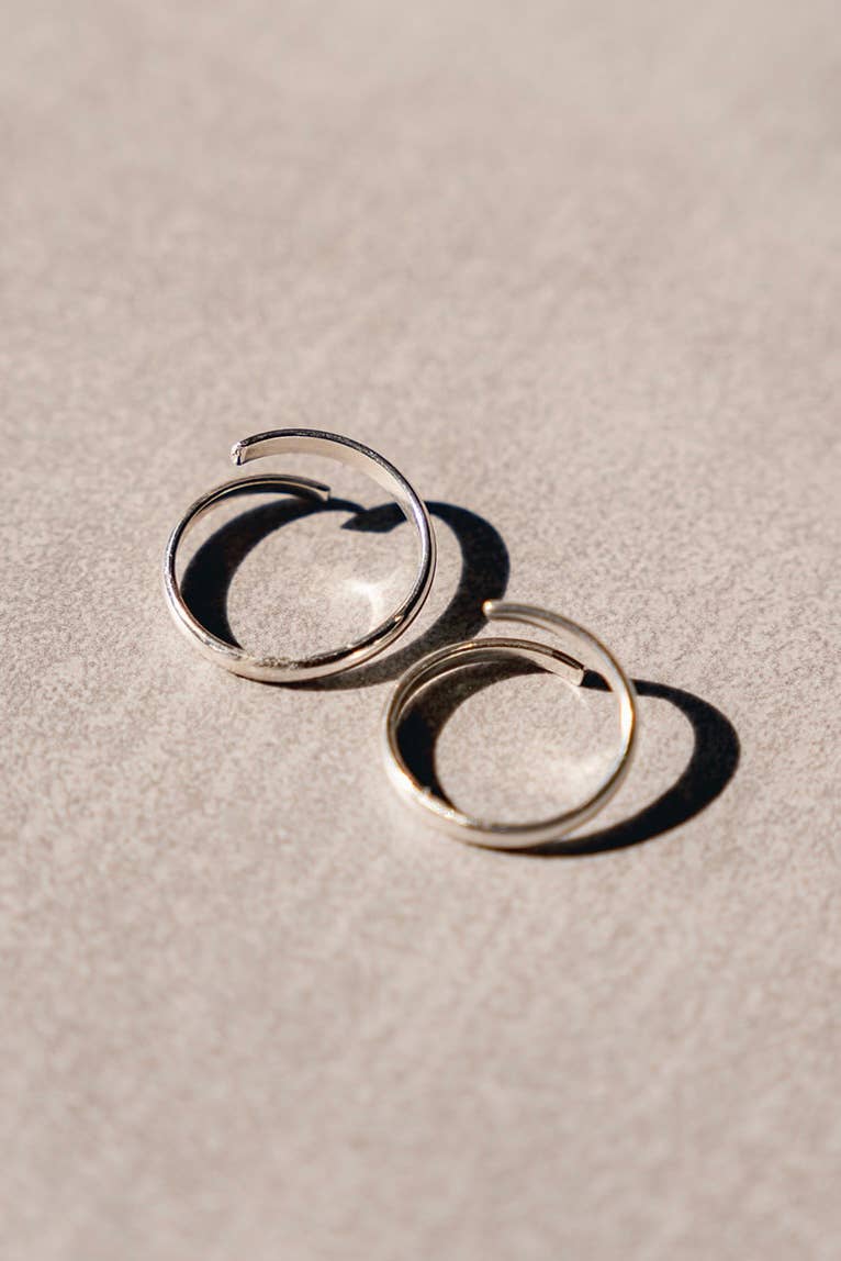 Split Sterling Silver Stacker Band Ring