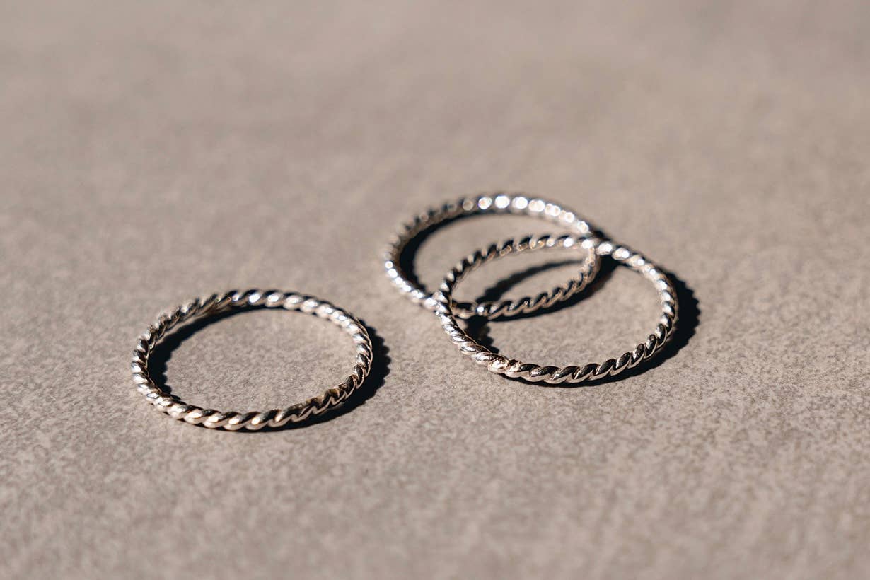 Rope Sterling Silver Stacker Band Ring