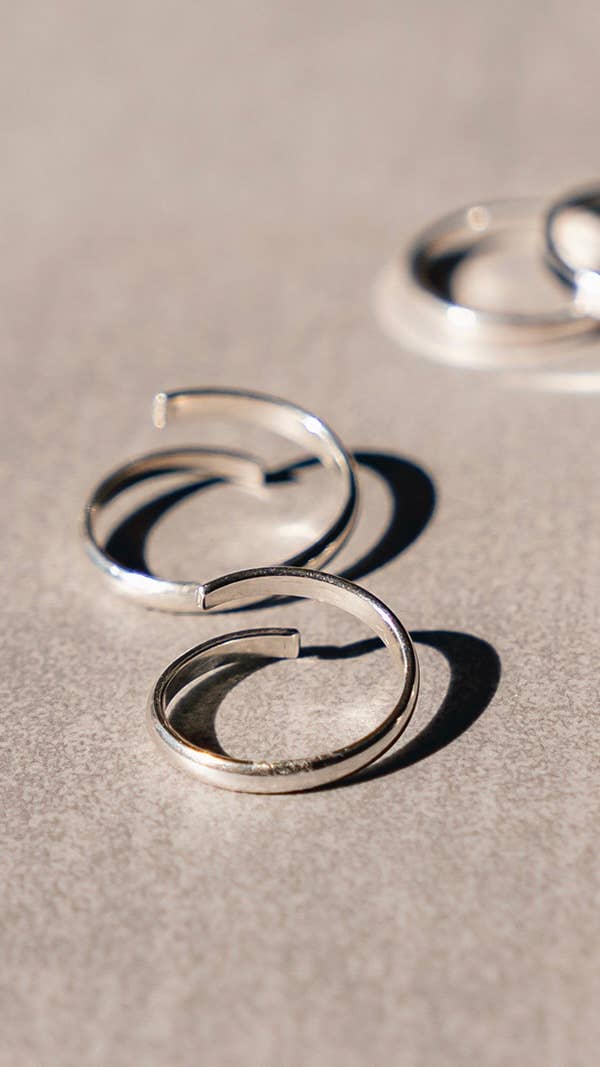 Split Sterling Silver Stacker Band Ring